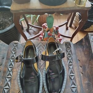 Proenza Schouler Black Leather Loafers with White Stitching